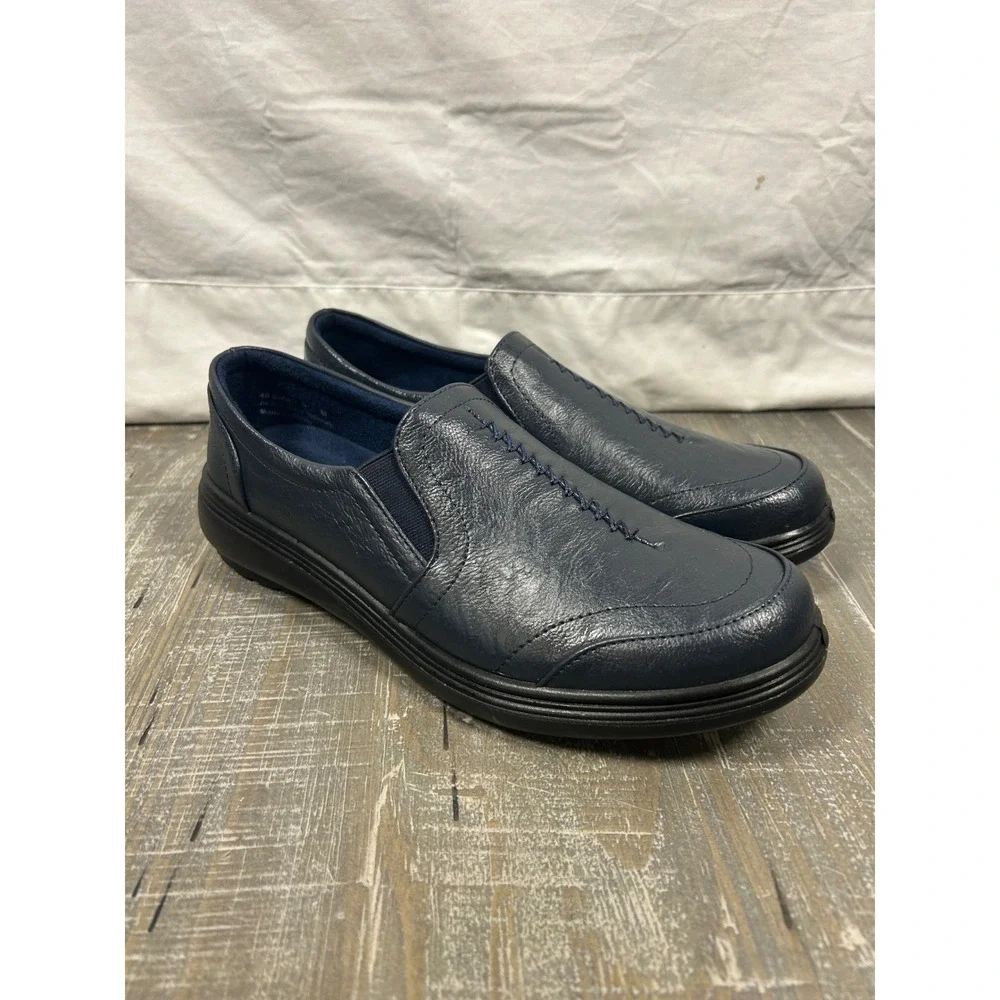 Easy Street Comfort Wave Navy Blue Slip On Loafers Womens 9 M 40-9560